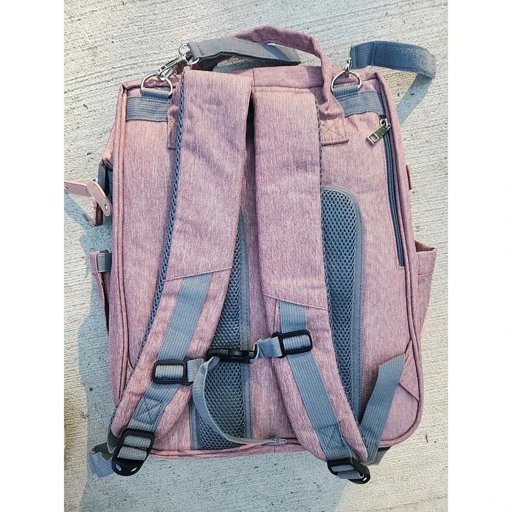 NEW DERJUNSTAR‎ Red Diaper bag Backpack with Portable Bassinet